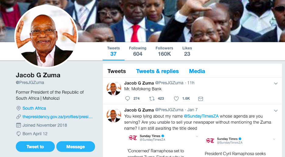 Jacob Zuma Twitter